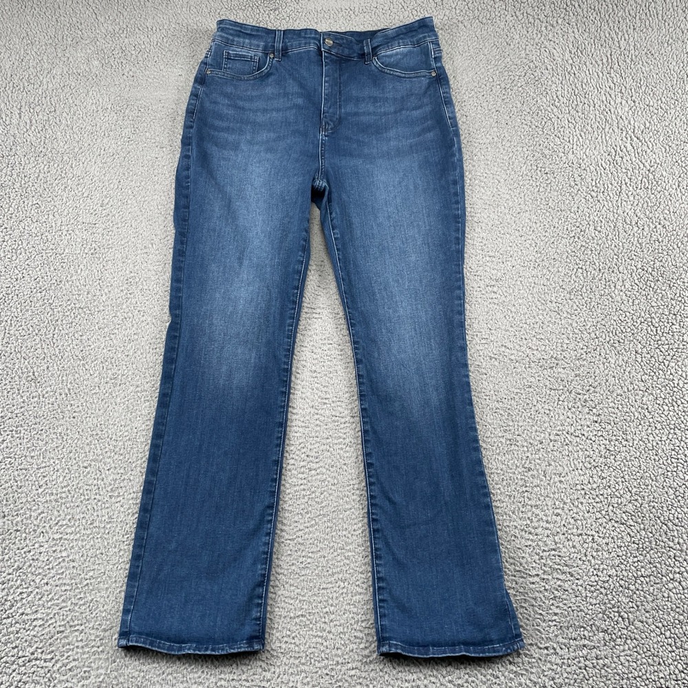 NYDJ Jeans Womens 14 Blue Curves 360 Heavenly Slim Straight MSHDMS8703 Stretch